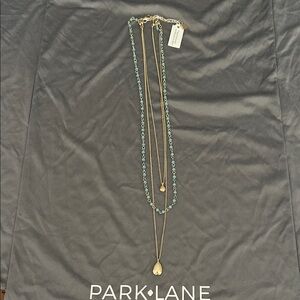 Park Lane “Ariana” 3 in 1 Gold and Blue Necklace 16”, 20” & 22” long